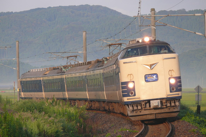 秋田車両センター583系N1+N2編成を羽前水沢～羽前大山間で撮影した写真