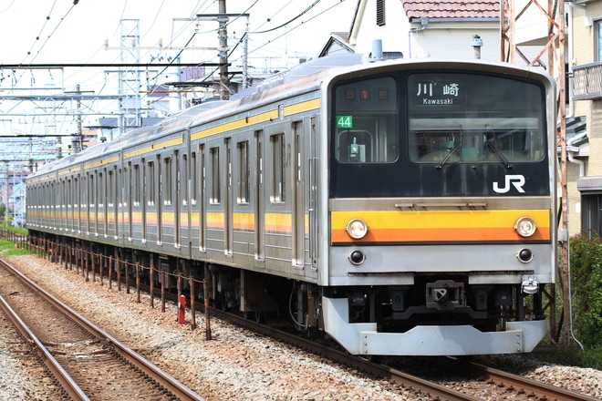 中原電車区205系ナハ44編成を鹿島田駅で撮影した写真