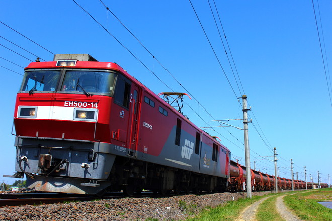 仙台総合鉄道部EH50014を赤塚～内原間で撮影した写真