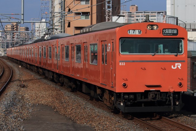 吹田総合車両所森ノ宮支所103系SA02編成を福島駅で撮影した写真