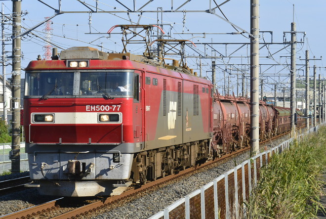 仙台総合鉄道部EH50077を新三郷～吉川美南間で撮影した写真