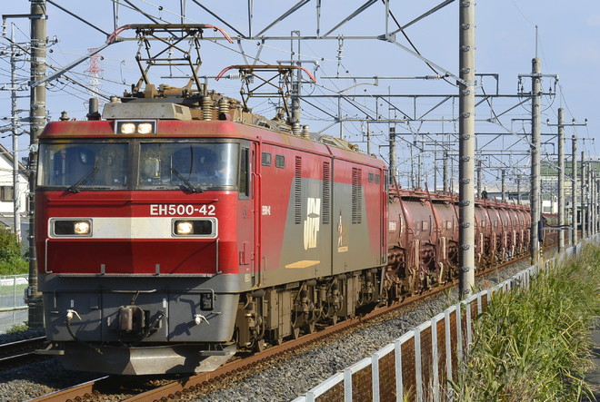 仙台総合鉄道部EH50042を新三郷～吉川美南間で撮影した写真