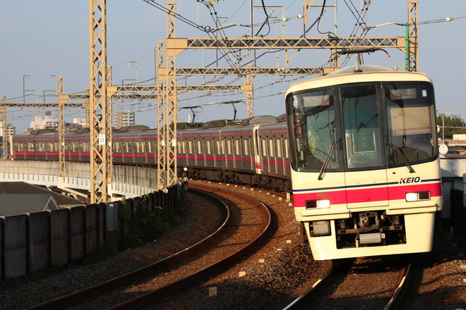 8000系を京王稲田堤駅で撮影した写真