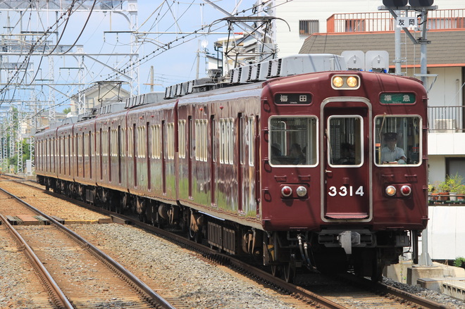 正雀車庫3300系3314Fを西山天王山駅で撮影した写真
