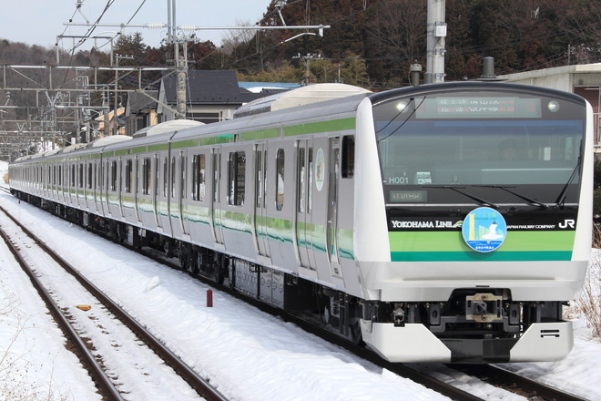 鎌倉車両センターE233系H001編成を相原駅で撮影した写真