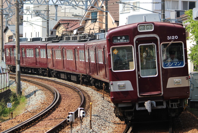 平野車庫3100系3120Fを絹延橋駅で撮影した写真
