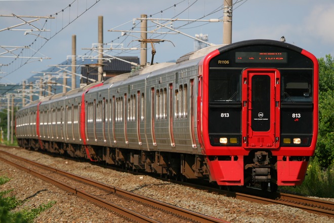 南福岡電車区813系R1106編成を遠賀川～水巻間で撮影した写真