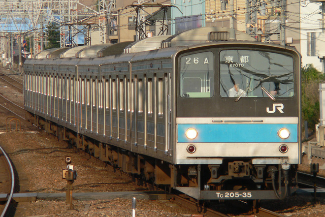 網干総合車両所205系A01編成を甲南山手駅で撮影した写真