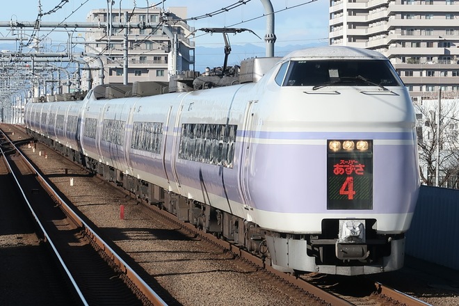 松本車両センターE351系  S23+S3編成を武蔵境駅で撮影した写真