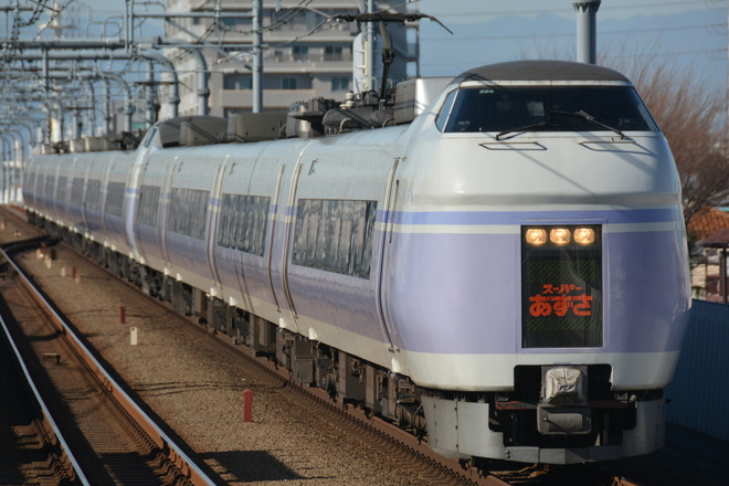 松本車両センターE351系S24+S4編成を武蔵境駅で撮影した写真