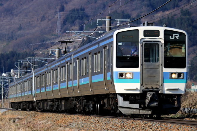 長野総合車両センター211系N315編成を稲荷山～篠ノ井間で撮影した写真