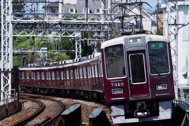 正雀車庫7300系7320Fを大山崎駅で撮影した写真