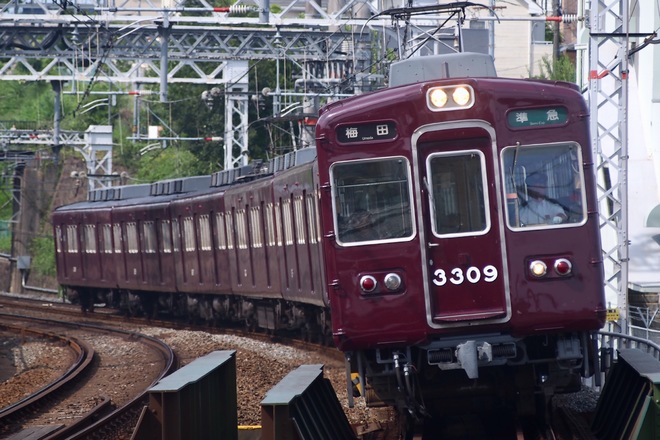 正雀車庫3300系3309Fを大山崎駅で撮影した写真