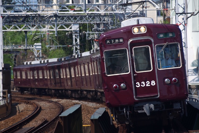 正雀車庫3300系3328Fを大山崎駅で撮影した写真