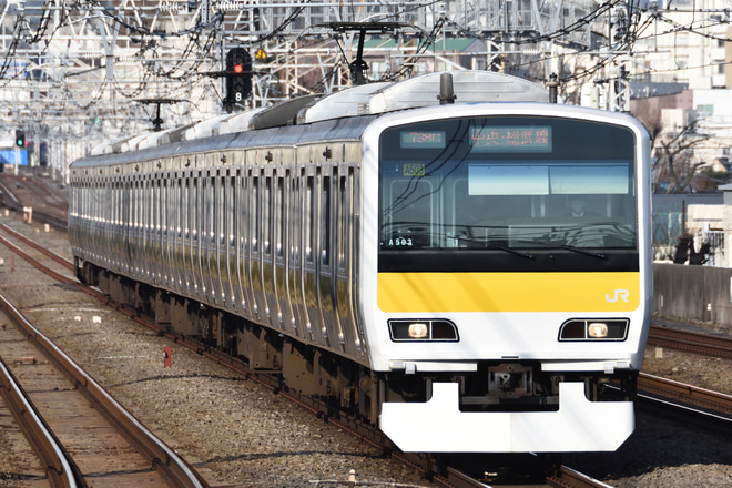 三鷹車両センターE231系ミツA503編成を西荻窪駅で撮影した写真