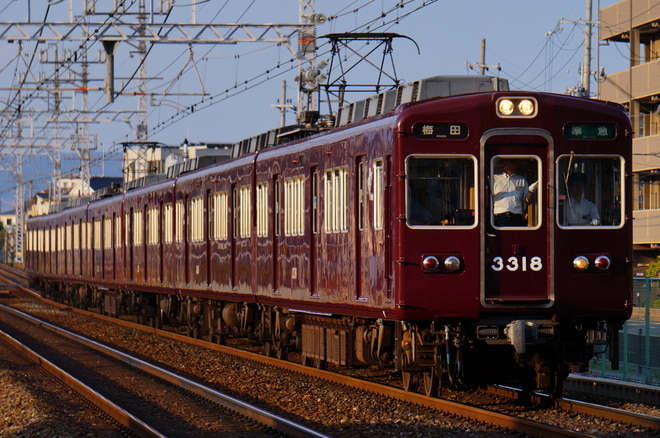 正雀車庫3300系3318×7Rを茨木市～南茨木間で撮影した写真