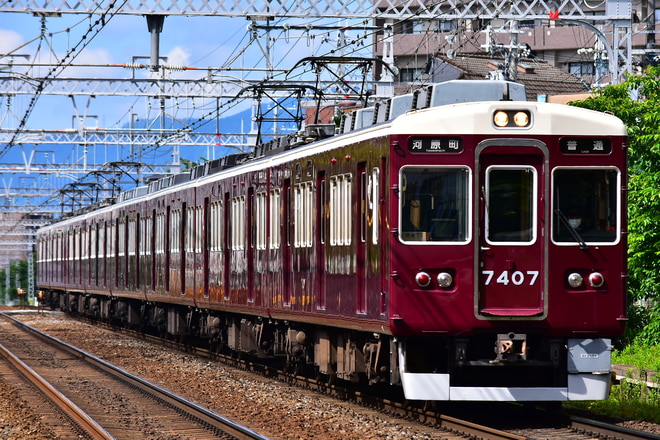 正雀車庫7300系7307Fを西京極～西院間で撮影した写真