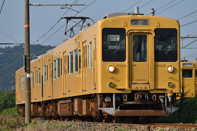 下関総合車両所運用検修センター105系U02を上嘉川～新山口間で撮影した写真