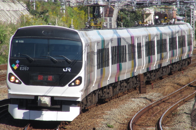 松本車両センターE257系M-105編成を川崎～横浜間で撮影した写真