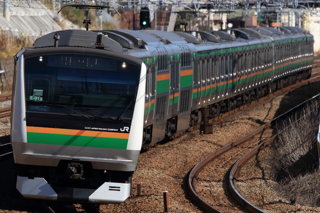 国府津車両センターE233系コツE-01編成を川崎～横浜間で撮影した写真