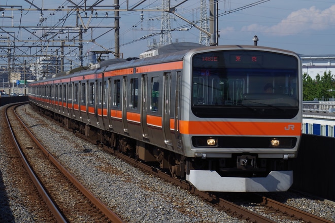 京葉車両センターE231系ケヨMU9編成を市川塩浜駅で撮影した写真