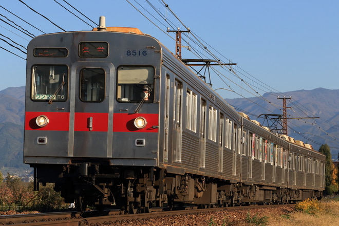 須坂車両工場8500系T6編成を附属中学前～朝陽間で撮影した写真