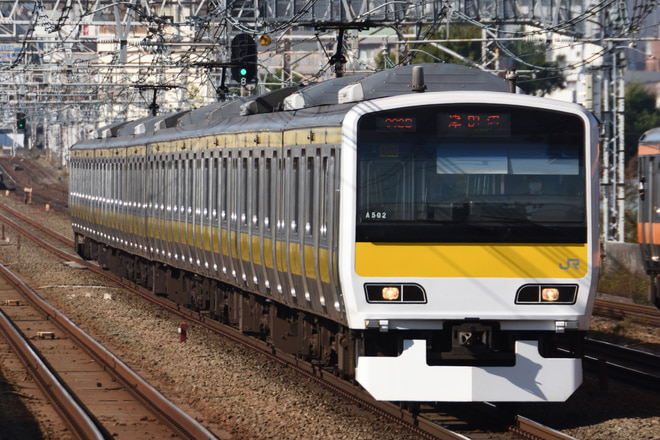 三鷹車両センターE231系ミツA502編成を西荻窪駅で撮影した写真