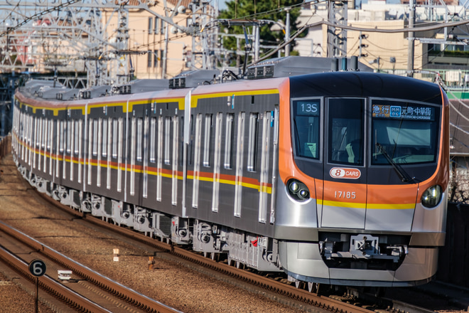 和光検車区17000系17185Fを多摩川駅で撮影した写真
