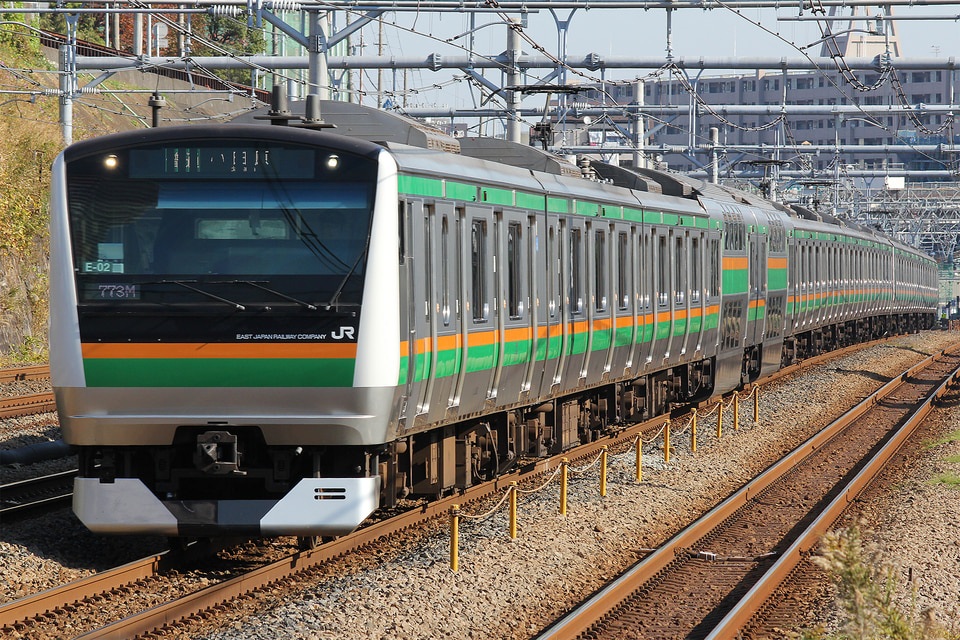 JR東E233系コツE-02編成<br class="br-sp" />(コツE02編成)(コツE-02)(コツE02)の写真
