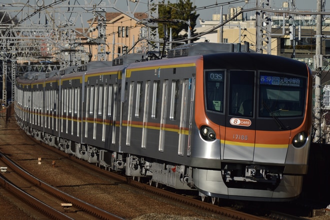 和光検車区17000系17188Fを多摩川駅で撮影した写真