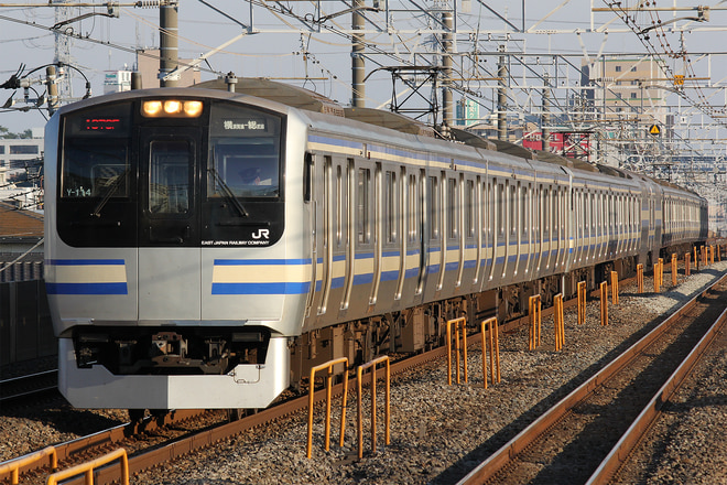 E217系クラY-114編成を下総中山駅で撮影した写真