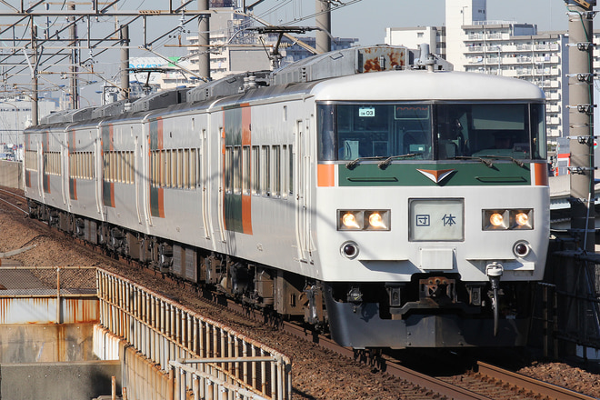 185系OM03編成を舞浜駅で撮影した写真