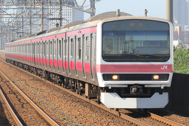 209系ケヨ34編成を市川大野駅で撮影した写真