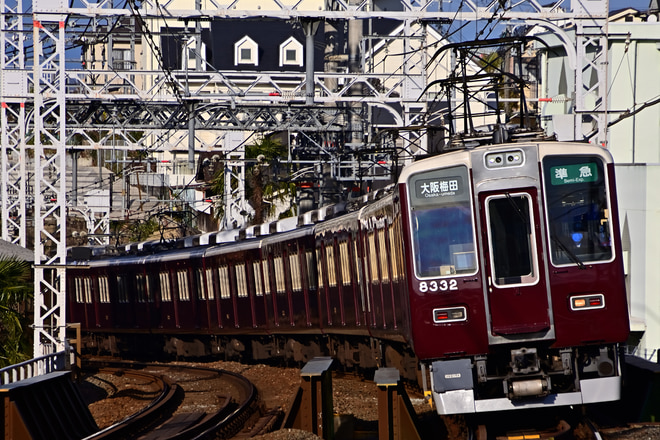 正雀車庫8300系8332Fを大山崎駅で撮影した写真