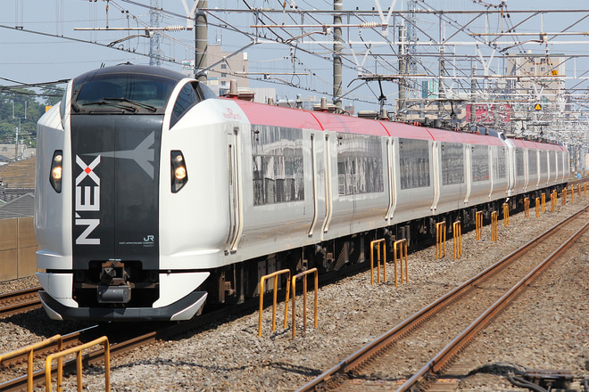 E259系クラNe001編成を下総中山駅で撮影した写真