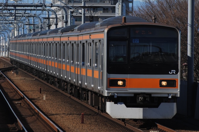 豊田車両センター本区209系1000番台トタ82編成を武蔵境駅で撮影した写真