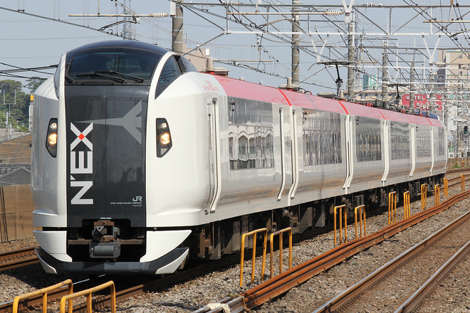 E259系クラNe020編成を下総中山駅で撮影した写真