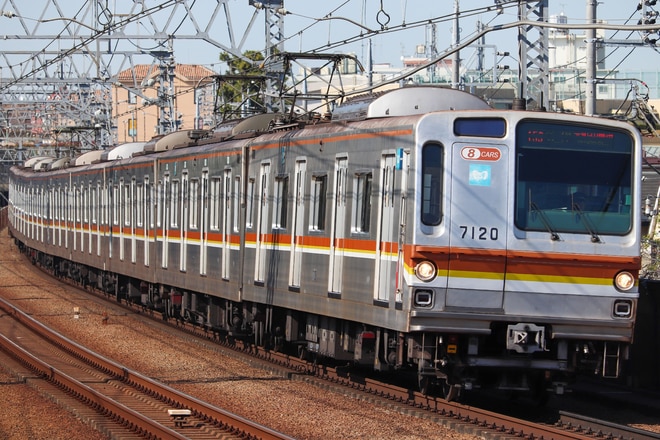 和光検車区7000系7120Fを多摩川駅で撮影した写真