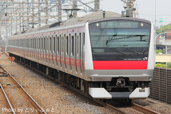 E233系ケヨ502編成を新習志野駅で撮影した写真