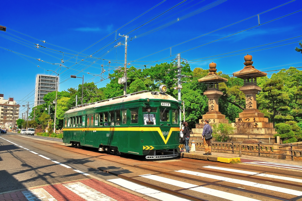 阪堺電気軌道 我孫子道車庫 モ161形 166