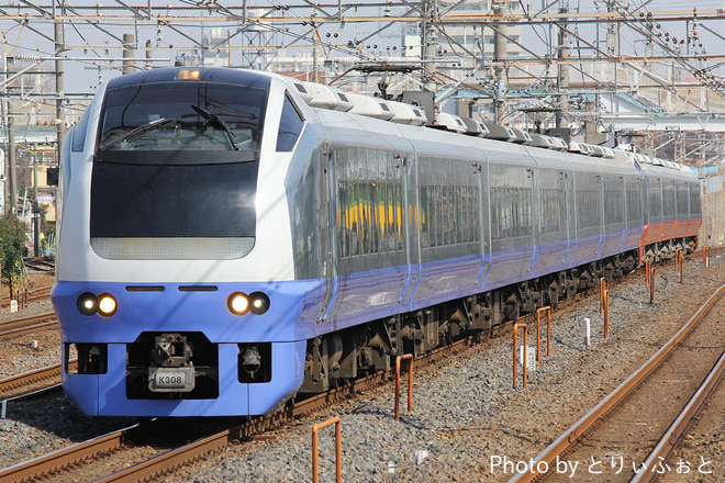 勝田車両センターE653系カツK308編成を馬橋駅で撮影した写真