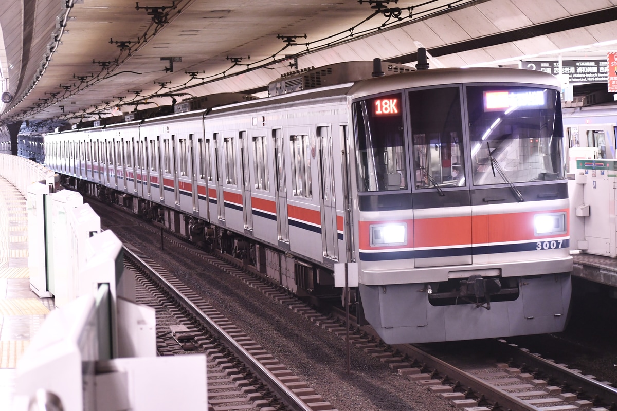 東急電鉄 元住吉検車区 3000系 3007F