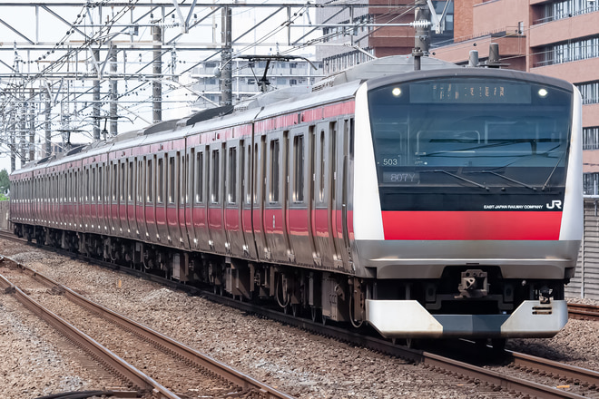 E233系ケヨ503編成を新浦安駅で撮影した写真
