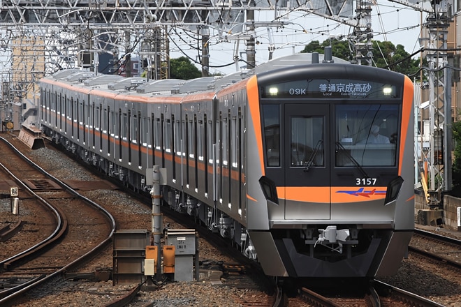 宗吾車両基地3100形3157編成を京成高砂駅で撮影した写真
