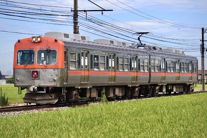 鶴来車両工場7700系7701Fを道法寺～井口間で撮影した写真