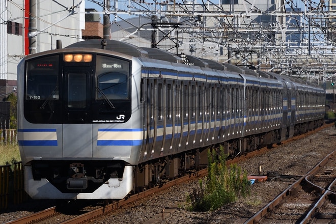 鎌倉車両センター本所E217系クラY-102編成を西船橋駅で撮影した写真