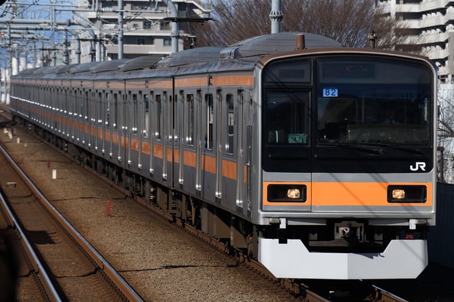 豊田車両センター209系トタ82編成を武蔵境駅で撮影した写真