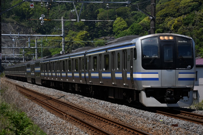 鎌倉車両センター本所E217系クラY-15編成を東逗子～田浦間で撮影した写真