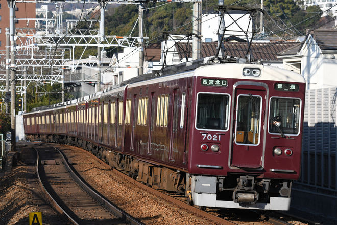 7000系7021Fを御影～岡本間で撮影した写真