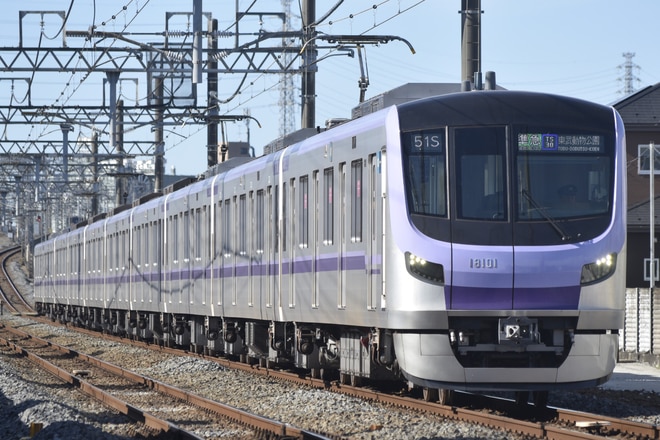 鷺沼検車区18000系18101Fを北越谷～大袋間で撮影した写真